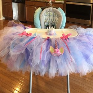 Rainbow Pastel Unicorn High Chair Tutu